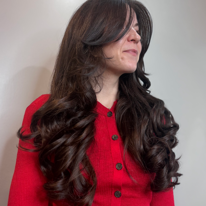 long layered blow dry by Iuliana, Land of Barbers Greenpoint