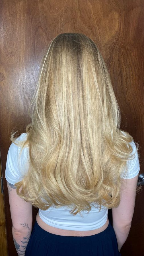 long layered haircut and balayage by Iuliana, Land of Barbers Greenpoint