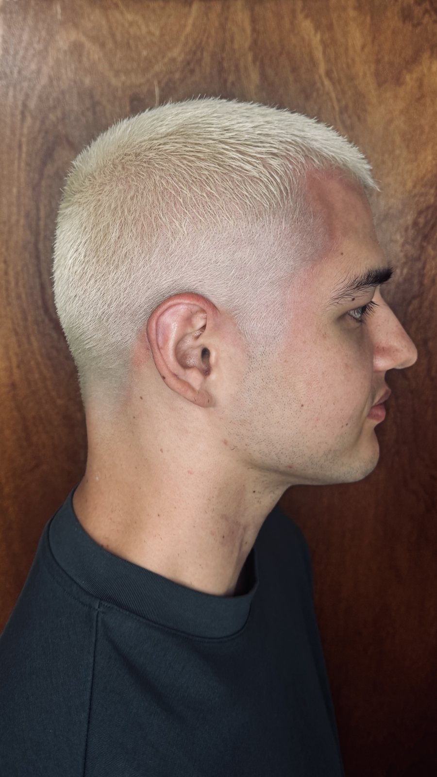 Buzz Cut, Platinum Bleach and Toner Joe, bleach and toner at Land of Barbers Greenpoint Brooklyn