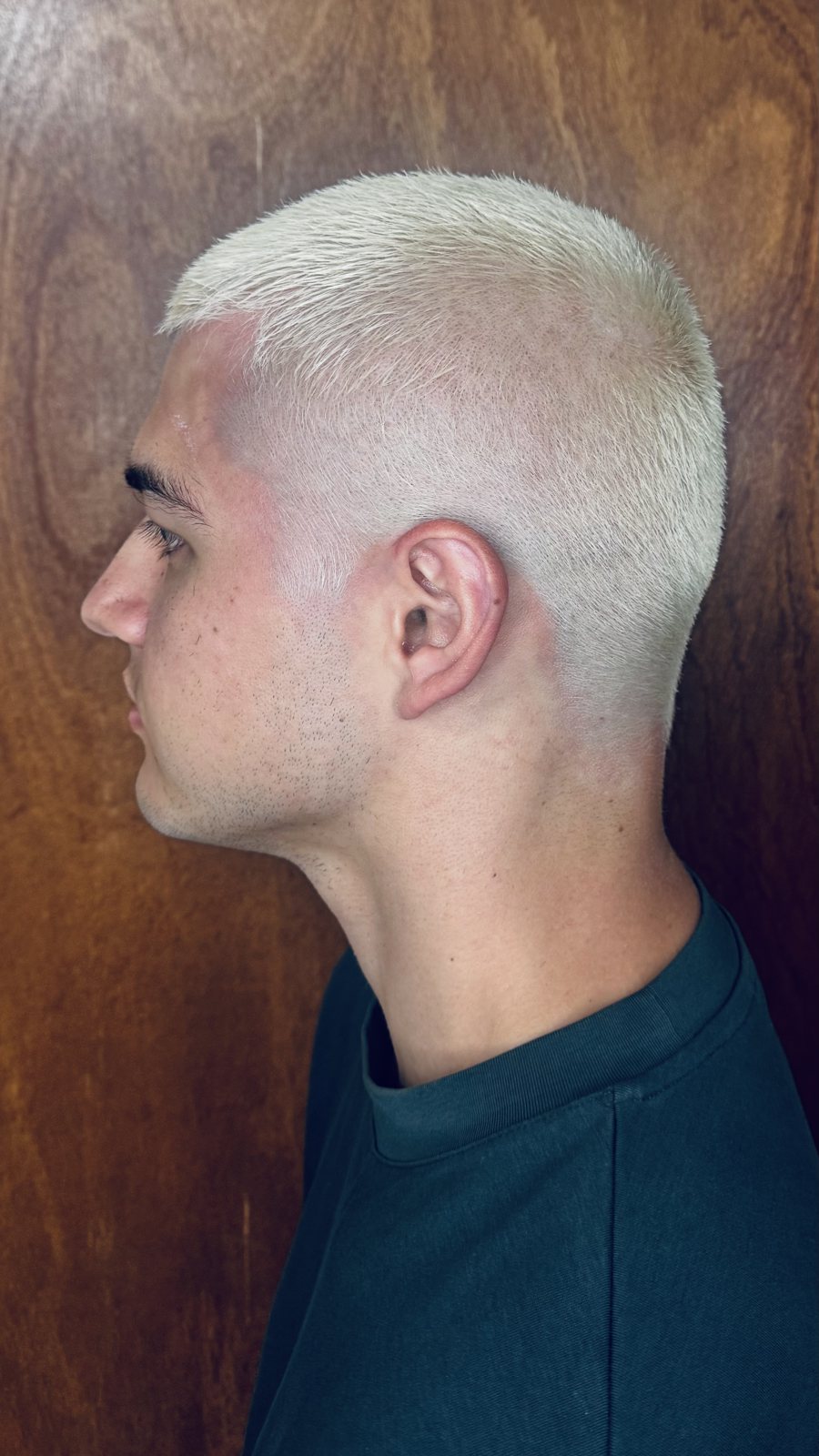 Buzz Cut, Platinum Bleach and Toner Joe, bleach and toner at Land of Barbers Greenpoint Brooklyn
